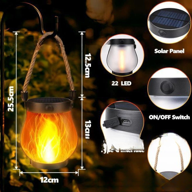 Solar Flickering Flame Garden Light