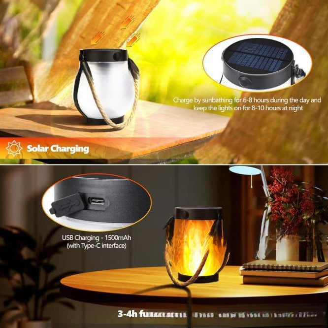 Solar Flickering Flame Garden Light